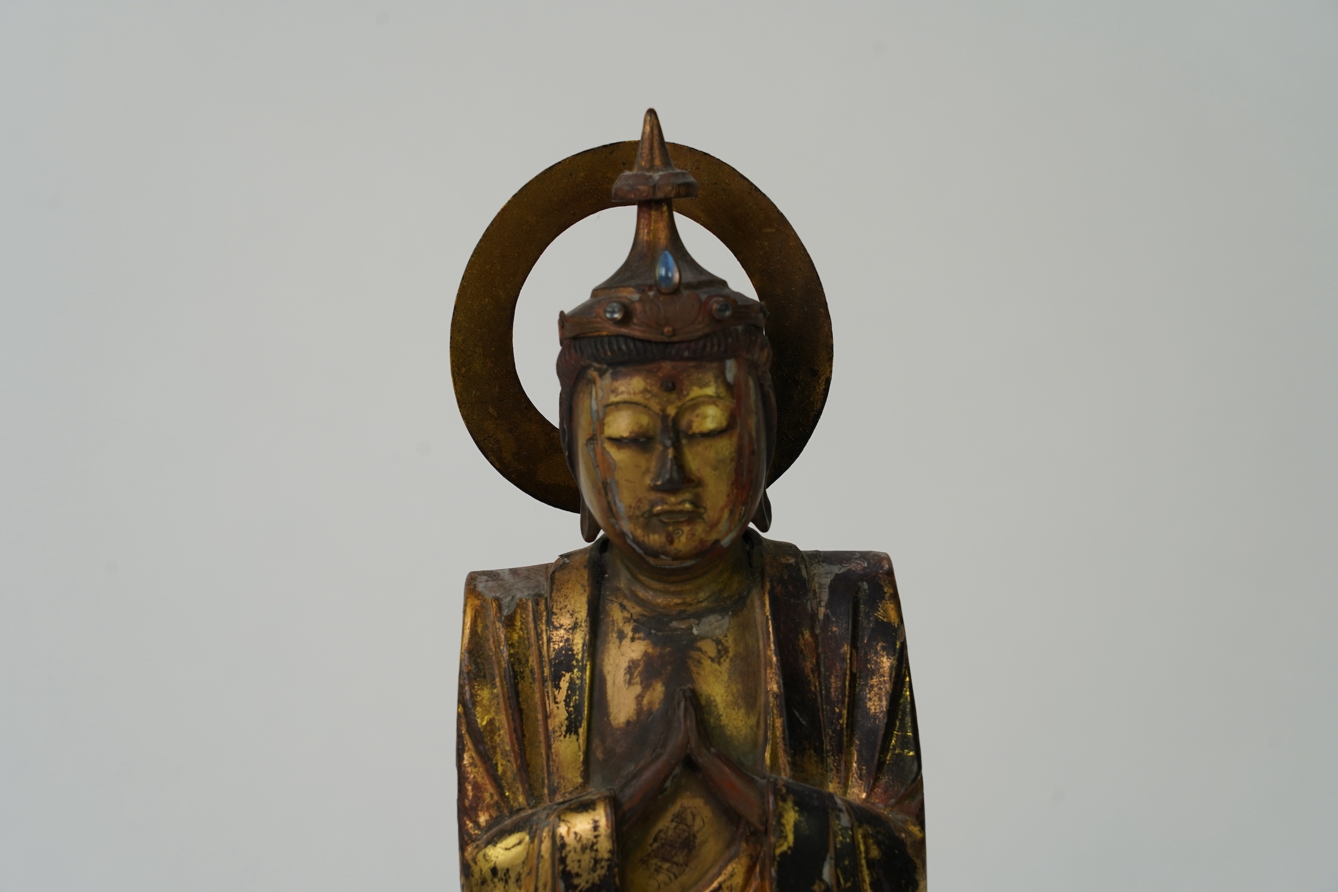 A tall Japanese giltwood standing figure of Kannon, 19th century
